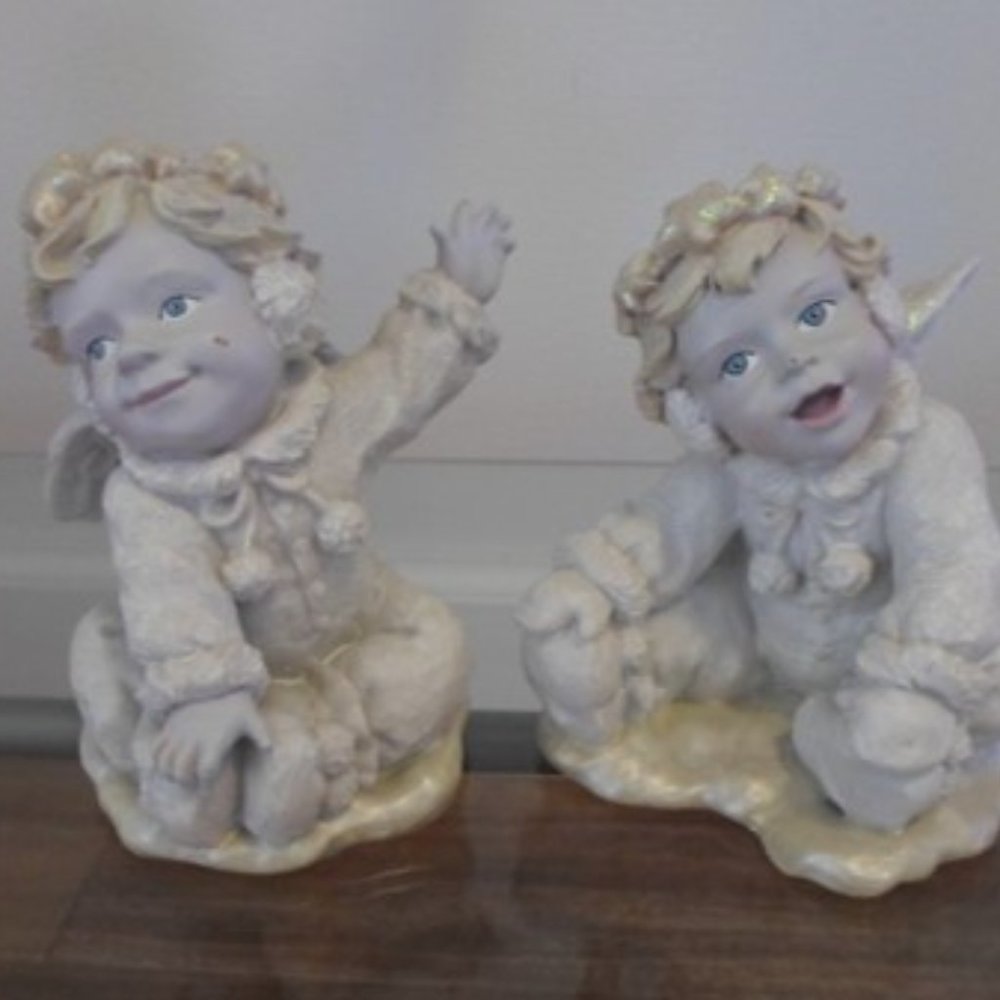 Baby Cherub Sculptures – Pair
